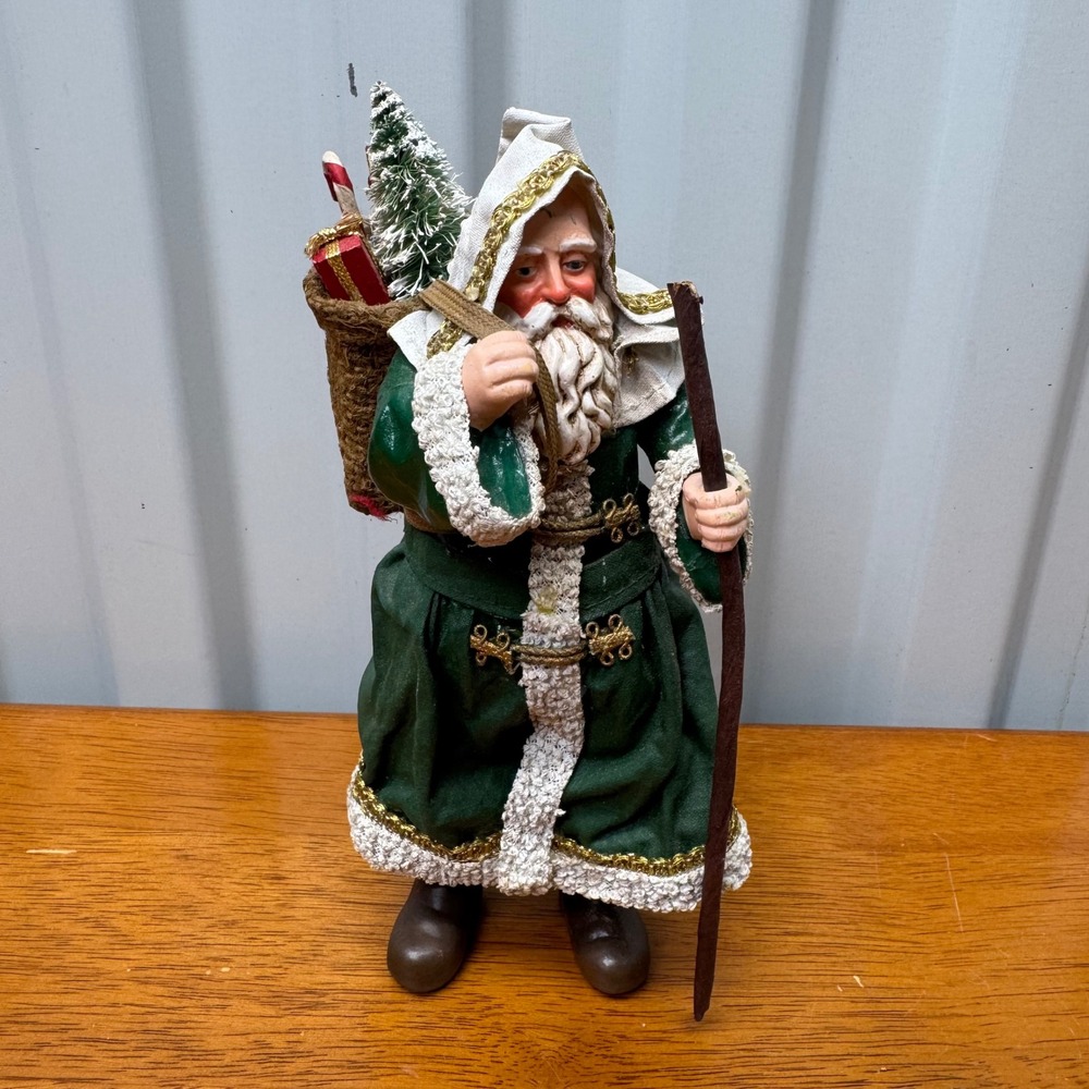 Vintage 1993 Clothlique Possible Dreams Santa Green Robe Father Christmas Figure